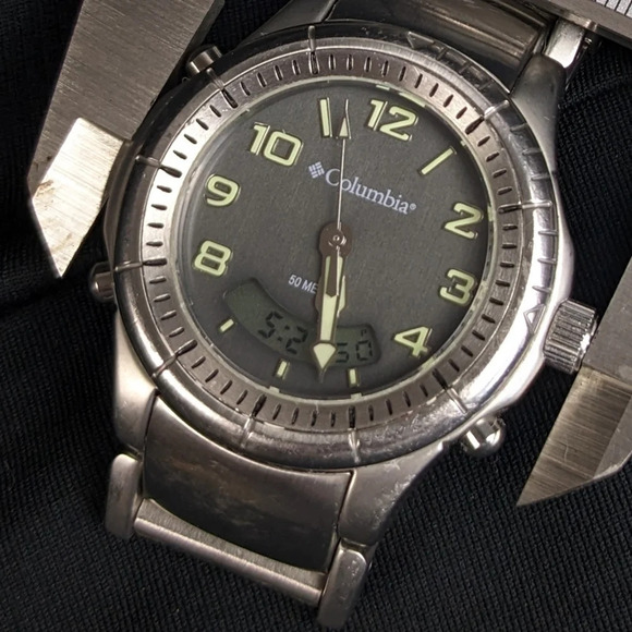 Vintage Columbia stainless steel quartz watch, analog digital, date, alarm, 50m - Picture 14 of 15